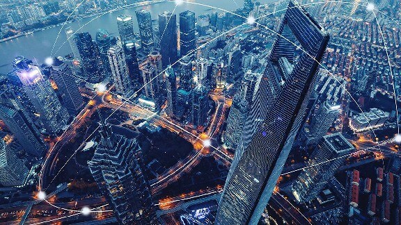 Night view of a cityscape